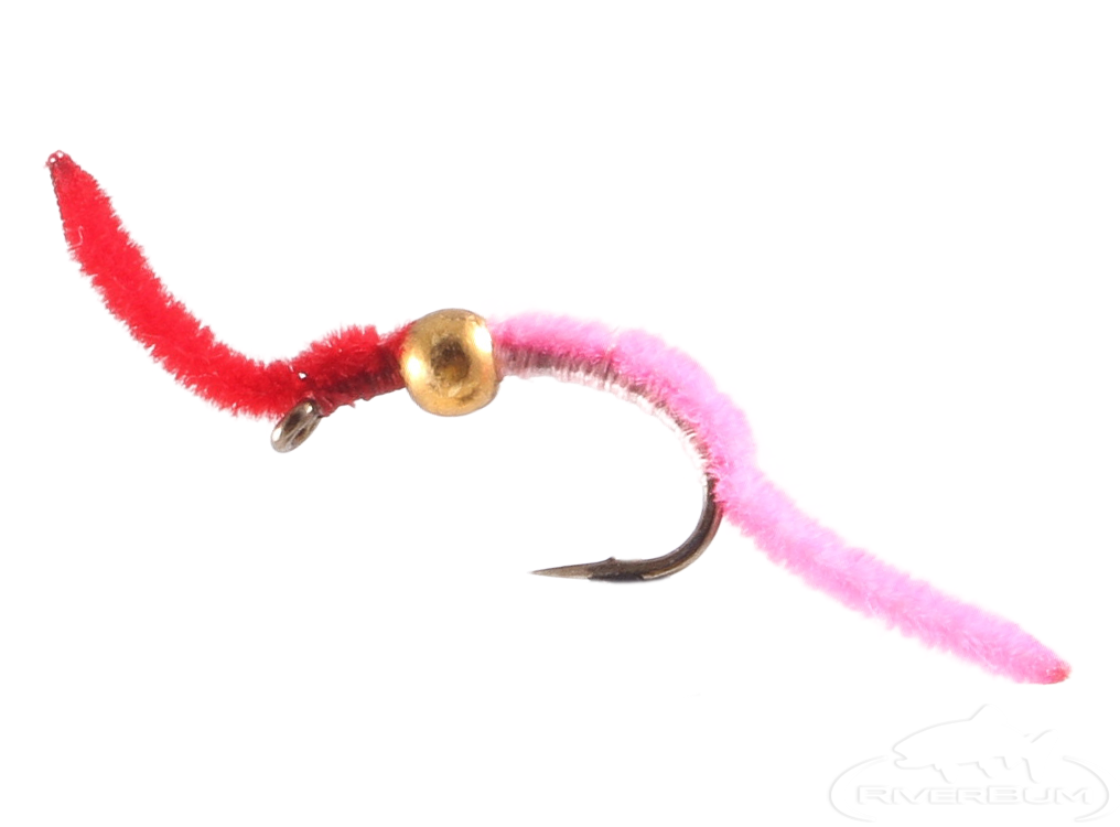 San Juan Worm, Bead Head, Hot Pink/Red
