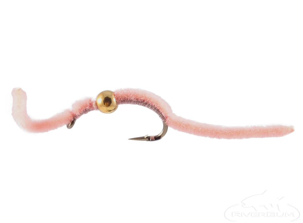 San Juan Worm, Shell Pink, Bead Head